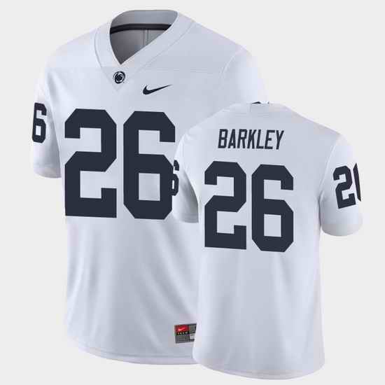 Men Penn State Nittany Lions Saquon Barkley College Football White Game Jersey